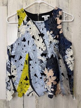 Bar III Floral Lace Sleeveless Top